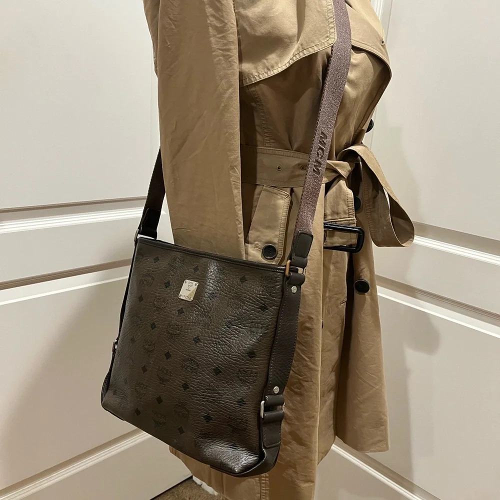 MCM Brown Leather Crossbody Bag - Picture 13 of 14